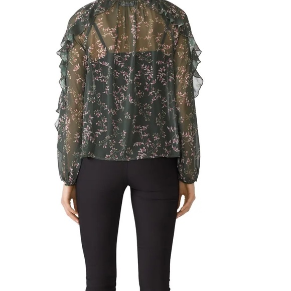 Slate and Willow Sheer Green Floral Blouse - Picture 3 of 4